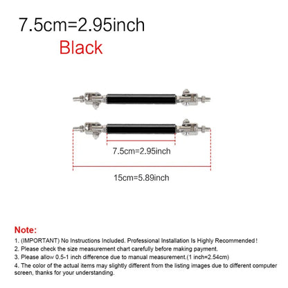 2psc Universal Racing Adjustable Front Rear Bumper Lip Splitter Support Bar / pull rod Kit Racing 75mm