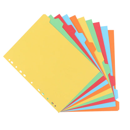 EAGLE 3 Ring Binder Dividers, A4 Size 11-Hole Punch, Write On Paper Index Divider with Tabs, for 2/3/4/11 Ring Binders Office