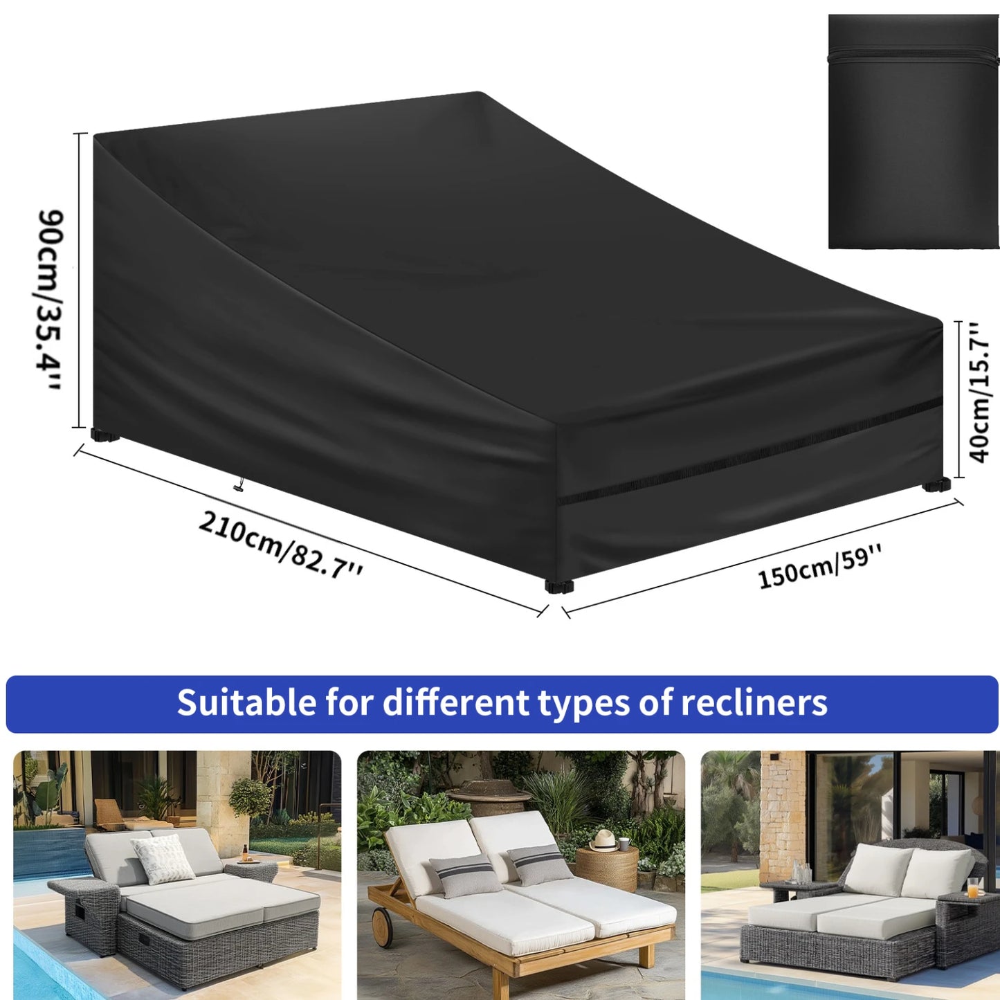 Outdoor Furniture Covers Waterproof Rain Snow Dust Wind-Proof Anti-UV Oxford Fabric For Garden Lawn Patio Table Chair Protection