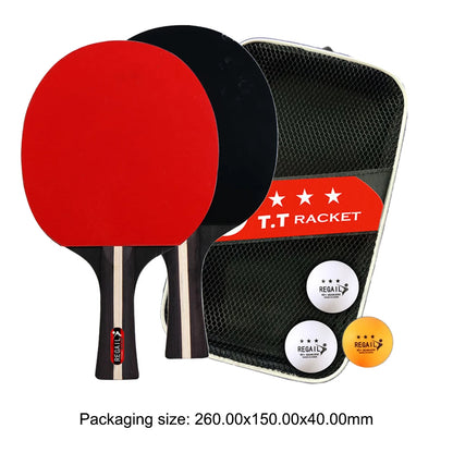 Table Tennis Racket 2 Rackets & 3 Balls Table Tennis Paddles Professional Ping Pong Paddle with Bag for Beginners Training Game