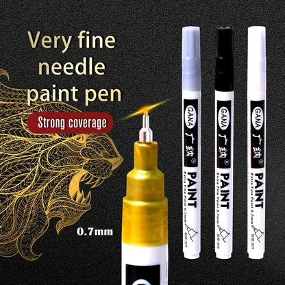 4Pcs/set Oil Based White Black Permanent Paint Markers Pens 0.7mm Extra Fine Waterproof, for Rock Painting, Wood, Metal, Canvas