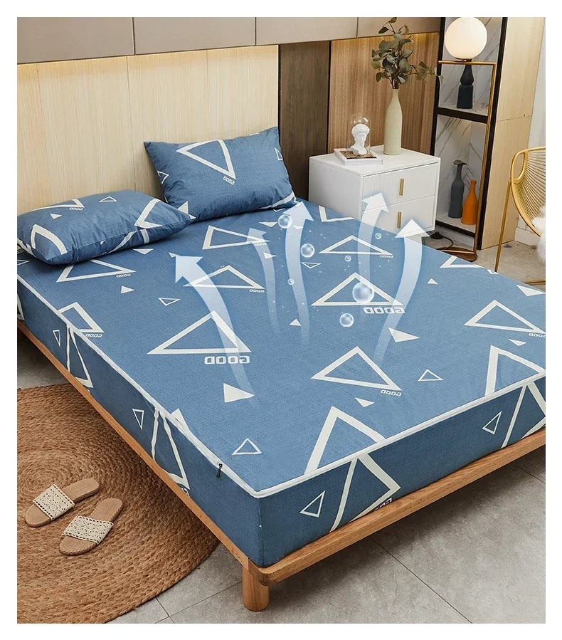 Waterproof Mattress Cover Six-Sided All Inclusive With Zipper Removable Bedspread Queen Breathable Mattress Protector