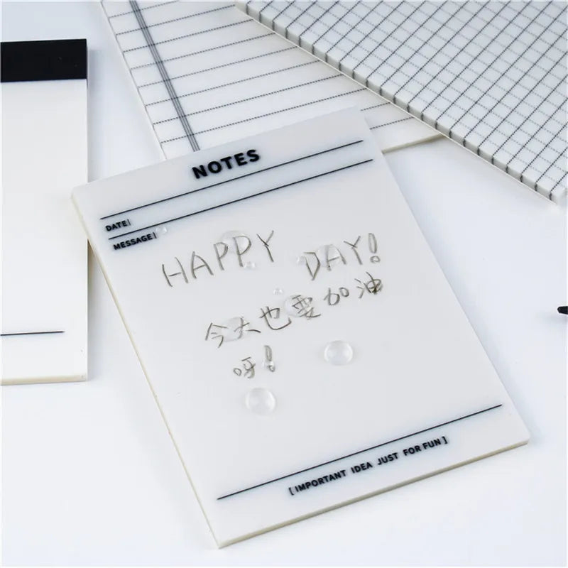 50 Sheets Transparent Waterproof Sticky Note Pads Notepads for School Stationery Office Supplies