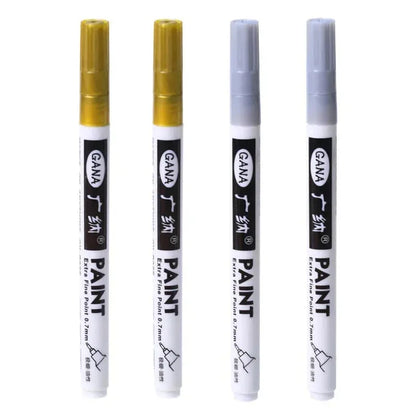 4Pcs/set Oil Based White Black Permanent Paint Markers Pens 0.7mm Extra Fine Waterproof, for Rock Painting, Wood, Metal, Canvas