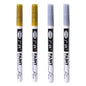 4Pcs/set Oil Based White Black Permanent Paint Markers Pens 0.7mm Extra Fine Waterproof, for Rock Painting, Wood, Metal, Canvas
