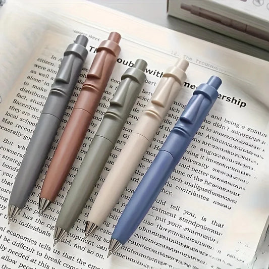 5pcs Stone Statue Click Pens High Capacity Chubby Pens for Smooth Writing and Comfortable Use Stationery Office Accessories