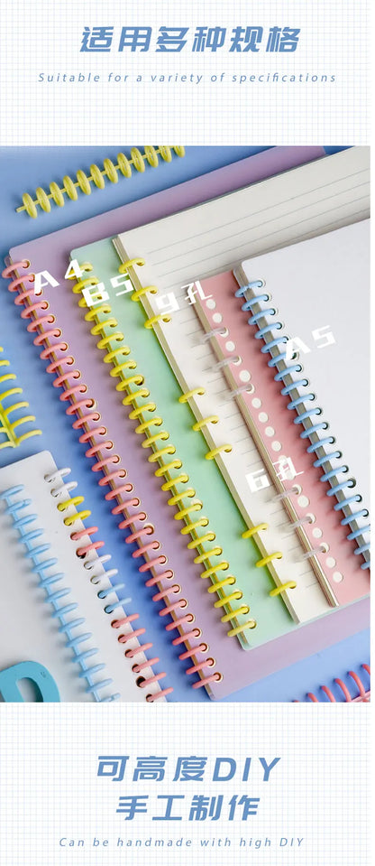 6 Sheets A4 B5 A5 30/26/20 Holes Transparent PP Loose-leaf Cover Index Divider Separator Notebook Accessory Stationery Useful