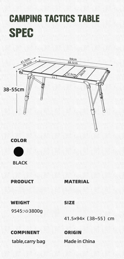 Folding Camping Table Outdoor Portable Picnic Table  Aluminum Alloy Adjustable Igt Table Convenient Low Rectangular Side Tables