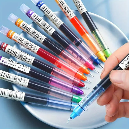 1/100pcs 0.5mm High Quality Needle Type Gel Pens Straight Liquid Ballpoint Pen Kawaii Stationery School Office Supplies Writing