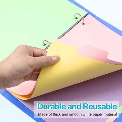 200 Pieces 3 Ring Binder Dividers 40 Sets 5 Tab Labels Organization Office Home Storage Documents