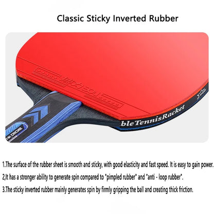Table Tennis Racket Set Professional 7/5-Ply Wood with Pimples-in Rubber Includes 2 Rackets,3 Ping Pong & Box for Beginners