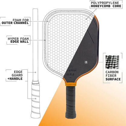 Scorpeus 3S Collin Johns Pickleball Paddle 16mm Thick Propulsion Core and Charged Carbon Surface Larger Sweet Spot