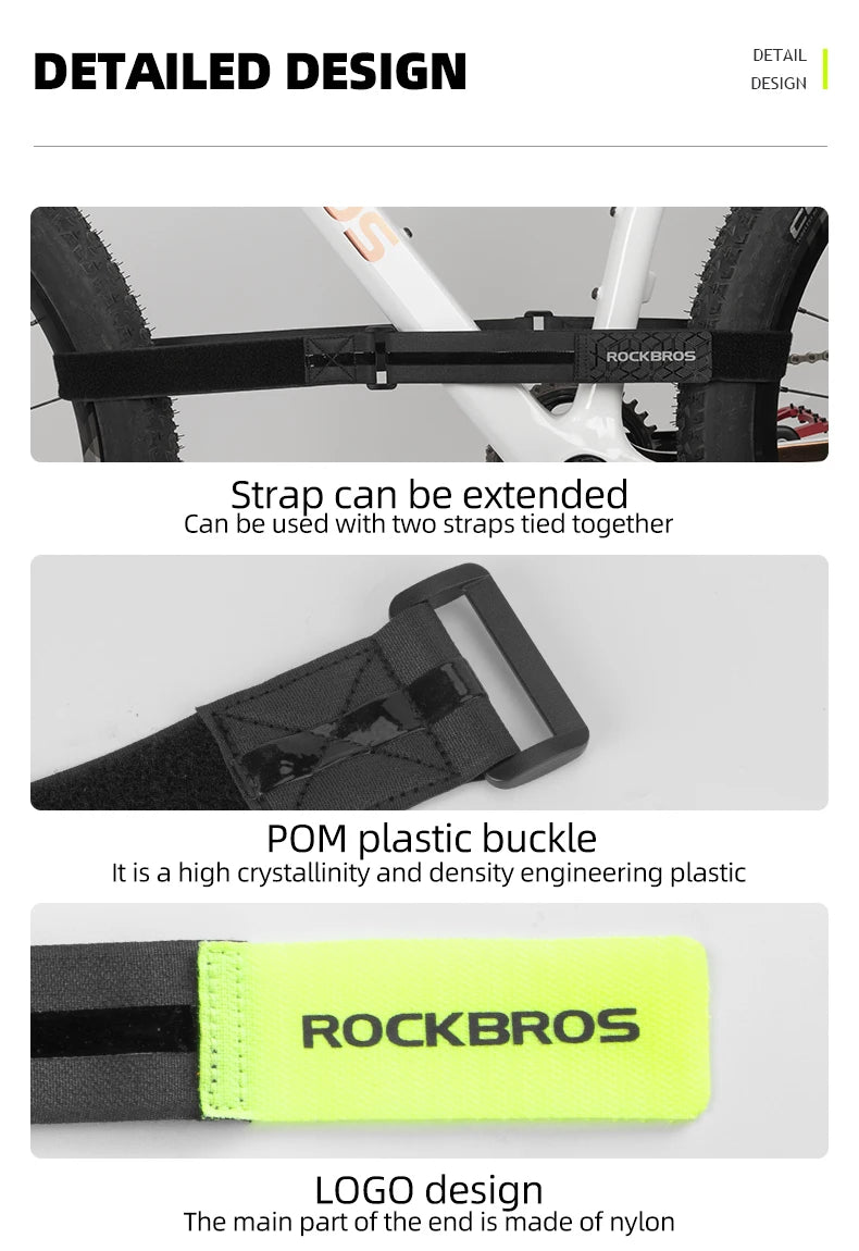 ROCKBROS Adjustable Outdoor Bundle Luggage Storage Accessory Convenient Multifunctional Strap Bicycle Velcro Anti-Slip Tie Rope