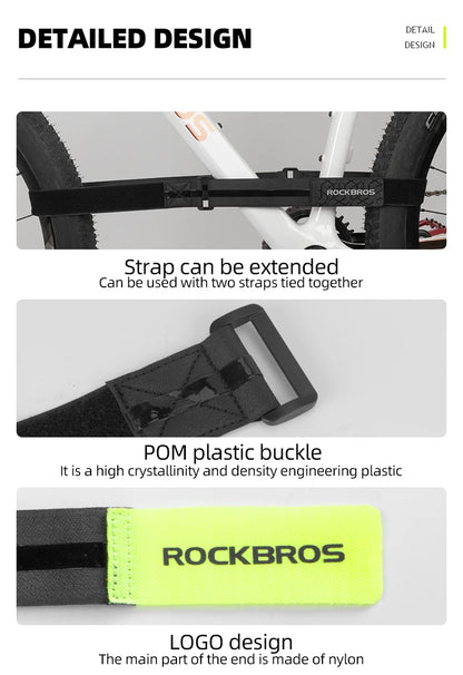 ROCKBROS Adjustable Outdoor Bundle Luggage Storage Accessory Convenient Multifunctional Strap Bicycle Velcro Anti-Slip Tie Rope