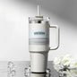 40oz 1200ML double-layer insulated tumbler cold drink travel cup coffee cup A handled and strawed insulated tumbler Ice Cup