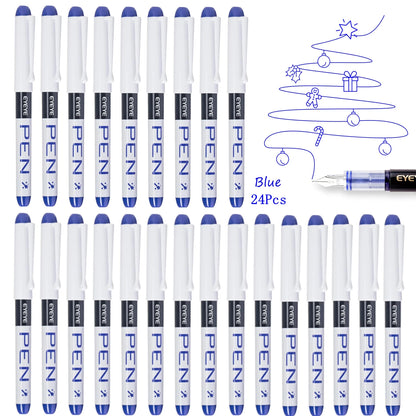 Disposable Fountain Pens, Straight Liquid Fountain Pens，for WritingQuick-Drying Ink Pen, Smooth-Writing Multicolor Art Supplies