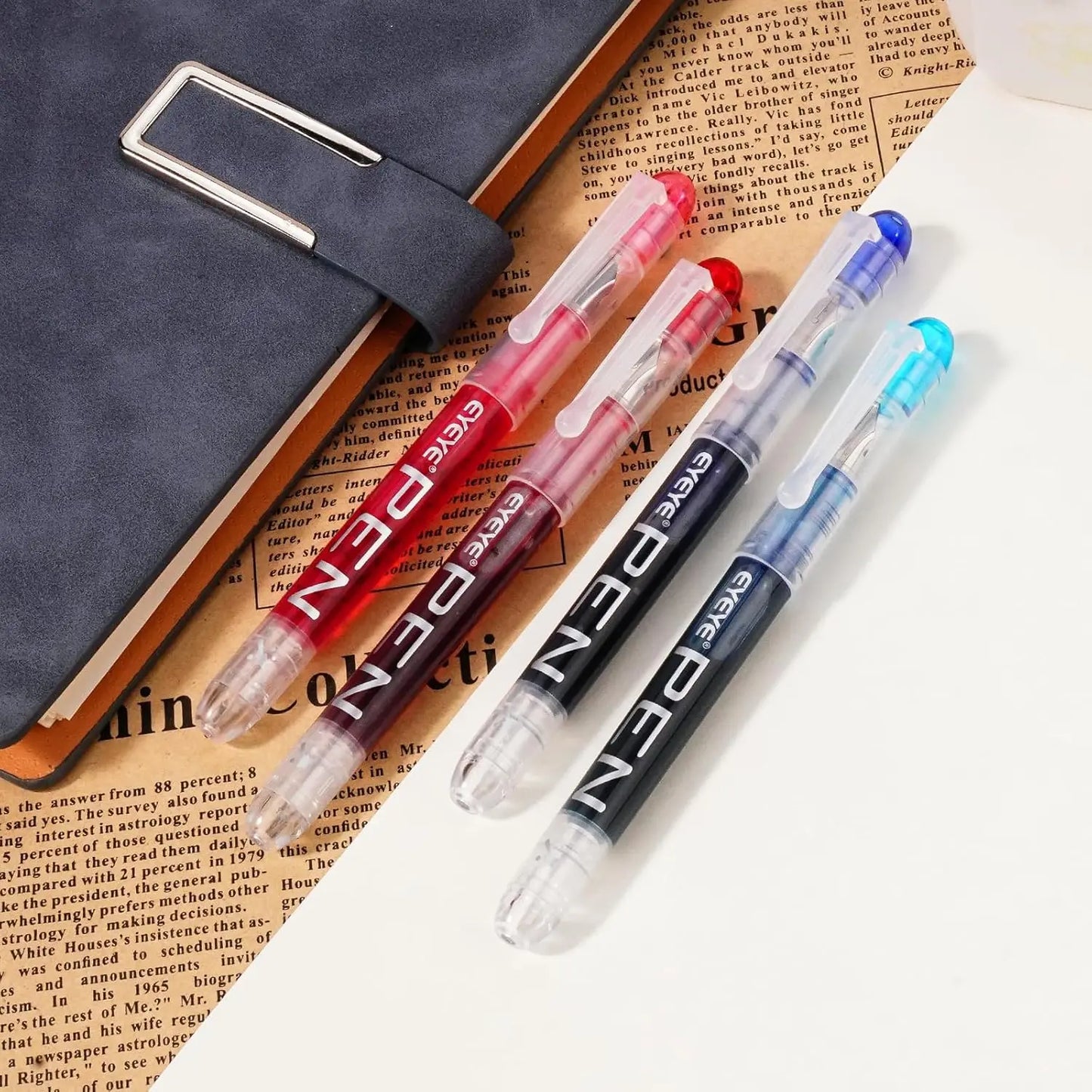 Disposable Fountain Pens, Straight Liquid Fountain Pens，for WritingQuick-Drying Ink Pen, Smooth-Writing Multicolor Art Supplies