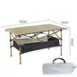 Outdoor Folding Long Table Easy To Install Portable Storage Black Camping Table Barbecue With Net Bag Light Stable Desk Table
