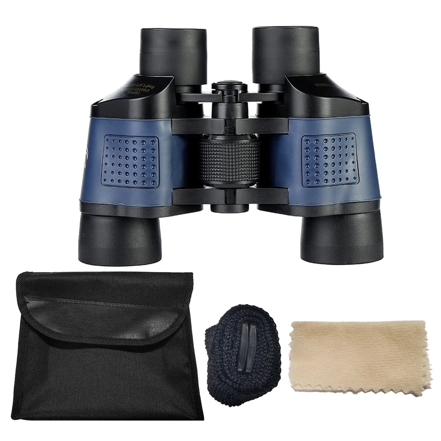 80x80 Telescope Binoculars BAK4 Prism Waterproof with Compass and Carrying Lanyard Red Film Telescope for Hunting Camping Travel
