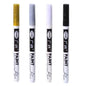 4Pcs/set Oil Based White Black Permanent Paint Markers Pens 0.7mm Extra Fine Waterproof, for Rock Painting, Wood, Metal, Canvas