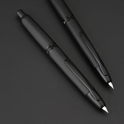 sliver Moonman A1 fountain pen Metal Press Iink pen Striped pattern EF 0.4MM Nibs writing gift pens for students office supplies