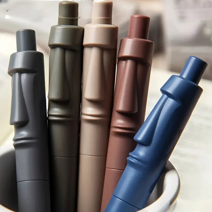 5pcs Stone Statue Click Pens High Capacity Chubby Pens for Smooth Writing and Comfortable Use Stationery Office Accessories