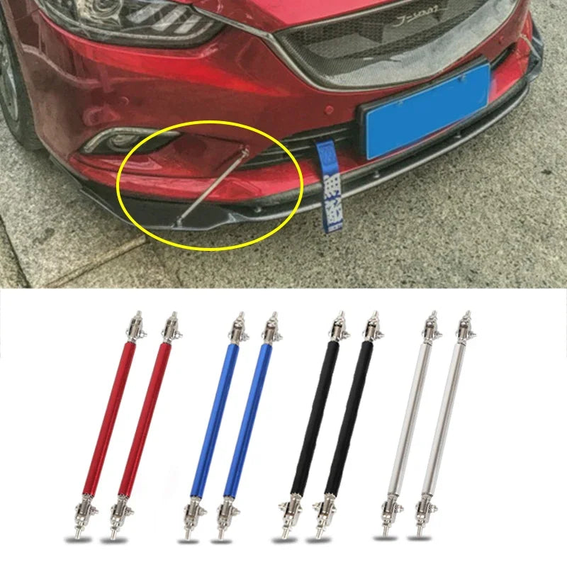 2psc Universal Racing Adjustable Front Rear Bumper Lip Splitter Support Bar / pull rod Kit Racing 75mm