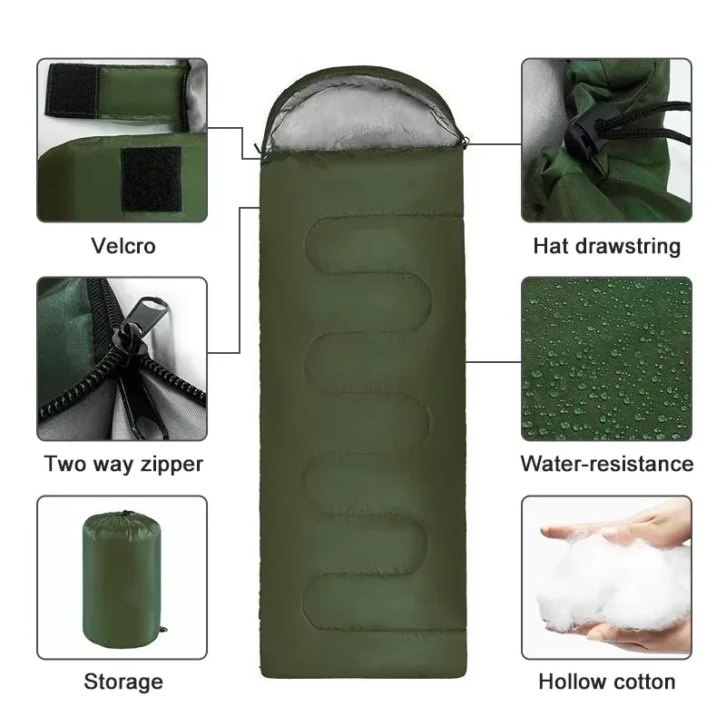 Winter Warm Camping Sleeping Bag Ultralight Waterproof Envelope Backpacking Sleeping Bags For Outdoor Traveling Hiking