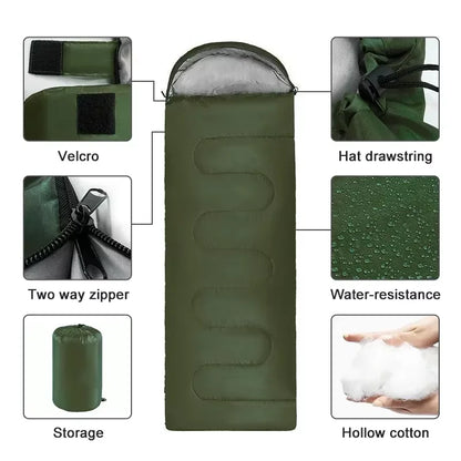 Winter Warm Camping Sleeping Bag Ultralight Waterproof Envelope Backpacking Sleeping Bags For Outdoor Traveling Hiking