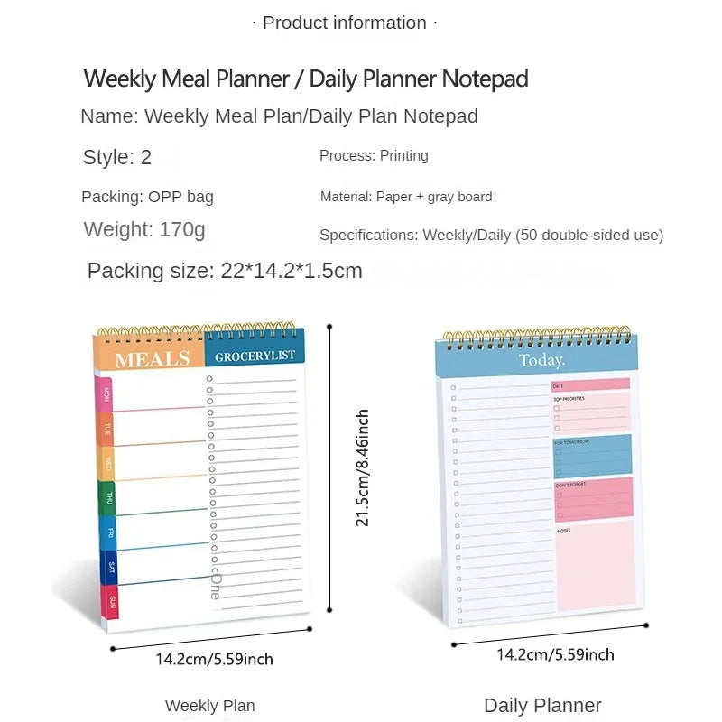 A5 To Do List Notepad Undated Daily Planner Notebook Stationery Teacher Gift Diary Campus Agenda Office Supplies 50 sheets