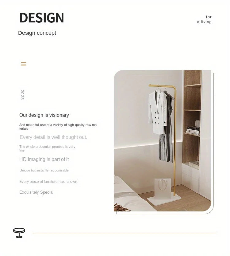 Scandinavian Modern Metal Valet Stand - Freestanding Multipurpose Suit Rack with Special Functions - Bedroom Clothing and Accessories