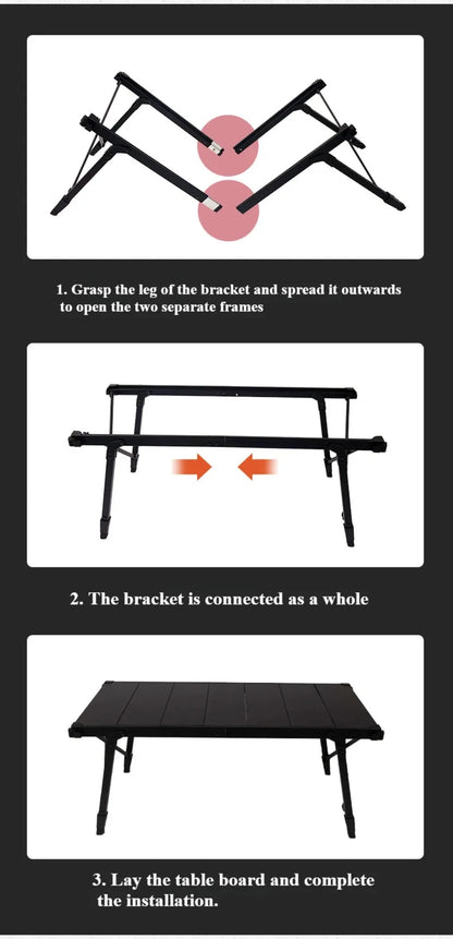 Folding Camping Table Outdoor Portable Picnic Table  Aluminum Alloy Adjustable Igt Table Convenient Low Rectangular Side Tables
