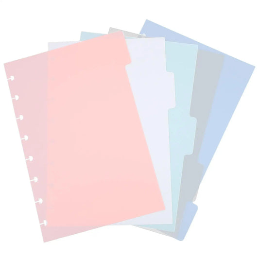 5Pcs Mushroom Hole Notebook Dividers 5.5X8.5inch Loose-Leaf Planner T Puncher Office Tab Dividers Accessory Bookmark Index Page