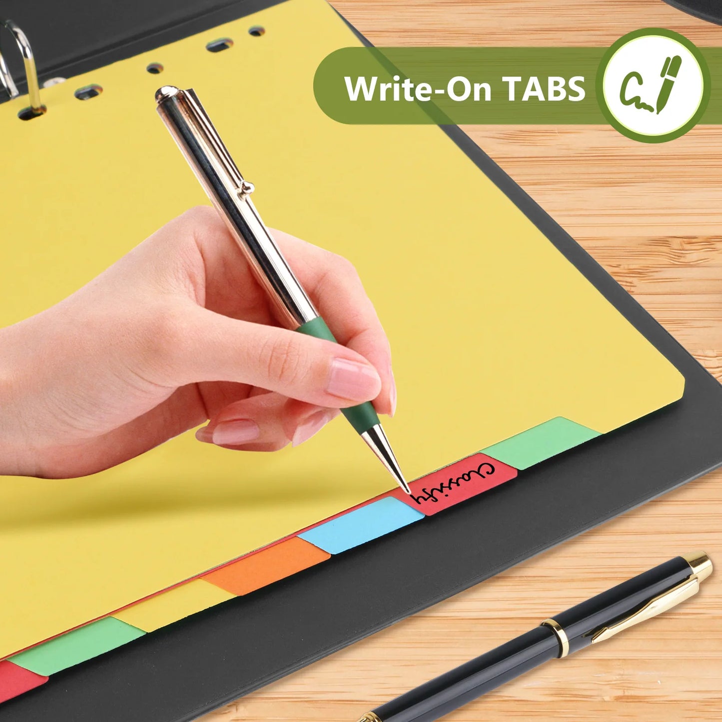EAGLE 3 Ring Binder Dividers, A4 Size 11-Hole Punch, Write On Paper Index Divider with Tabs, for 2/3/4/11 Ring Binders Office