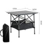 Outdoor Folding Long Table Easy To Install Portable Storage Black Camping Table Barbecue With Net Bag Light Stable Desk Table