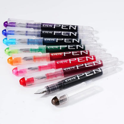 Disposable Fountain Pens, Straight Liquid Fountain Pens，for WritingQuick-Drying Ink Pen, Smooth-Writing Multicolor Art Supplies