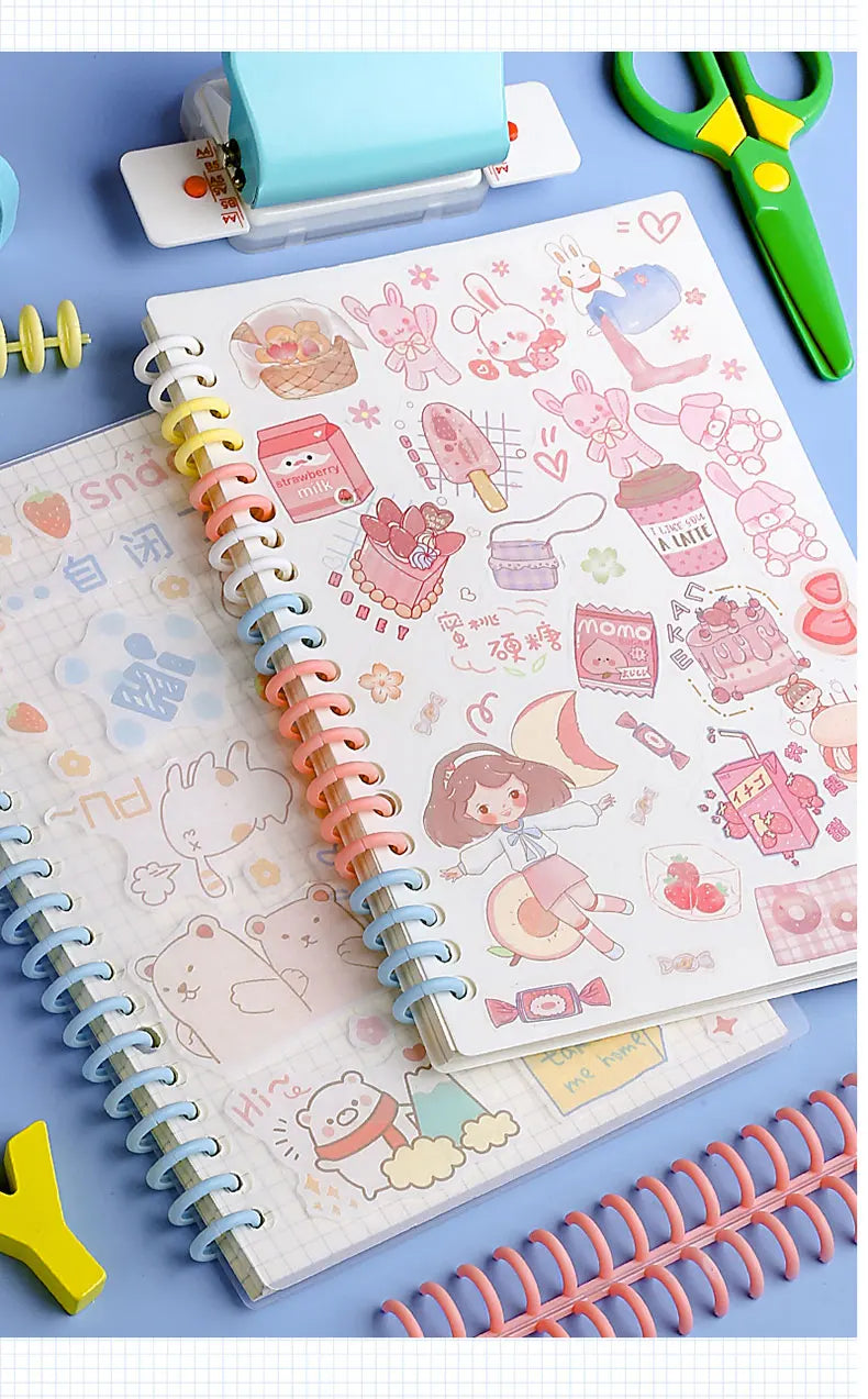 6 Sheets A4 B5 A5 30/26/20 Holes Transparent PP Loose-leaf Cover Index Divider Separator Notebook Accessory Stationery Useful