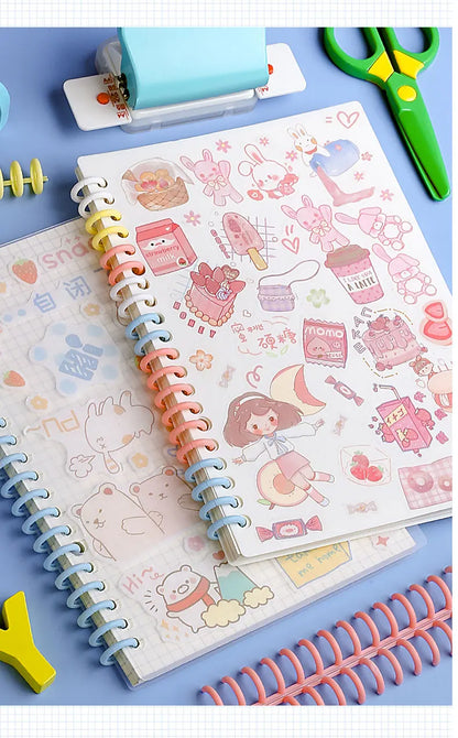 6 Sheets A4 B5 A5 30/26/20 Holes Transparent PP Loose-leaf Cover Index Divider Separator Notebook Accessory Stationery Useful