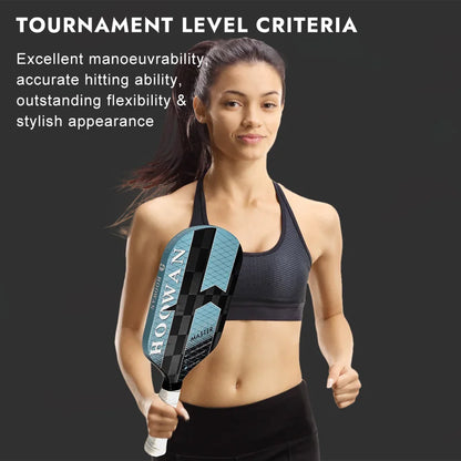 HOOWAN MASTER Pickleball Paddle Carbon Fiber 24K Rough Surface Thermoformed Pickleball Racket 16MM Edgeless EVA-Foamed Paddle