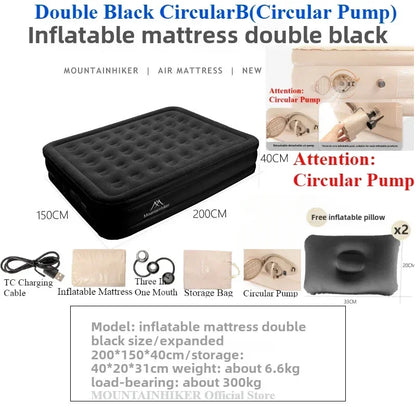 MOUNTAINHIKER Outdoor Inflatable Seating Mat Interior Air Mattress Mats Luxury Built-in Pump Thicken PVC Sleeping Bed Furniture