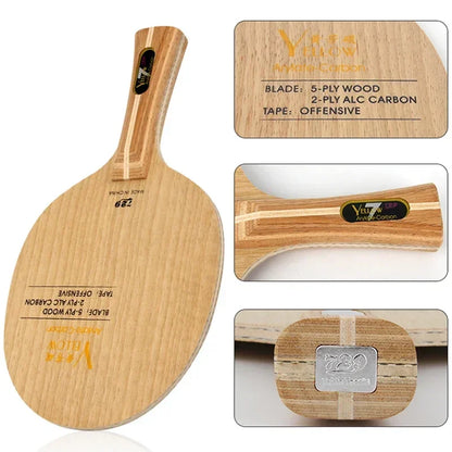Original 729 Friendship Yellow ALC Table Tennis Blade 5 Wood 2 Arylate Carbon Professional Ping Pong Blade Blue ALC Offensive
