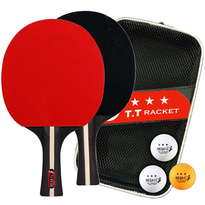 Table Tennis Racket 2 Rackets & 3 Balls Table Tennis Paddles Professional Ping Pong Paddle with Bag for Beginners Training Game