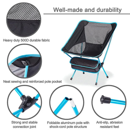 Ultralight Camping Chair, Portable Outdoor Folding Fishing Chairs Seat for Travel Camp Beach Fishing Foldable Stool Picnic Chair
