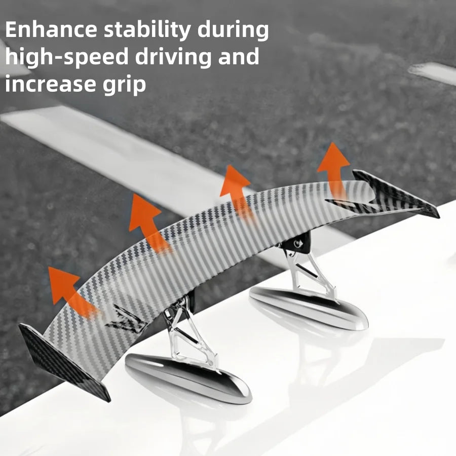 Carbon fiber rear spoiler upgrade for car appearance, modification of car tail wing, creative decoration of mini tail wing