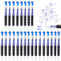 Disposable Fountain Pens, Straight Liquid Fountain Pens，for WritingQuick-Drying Ink Pen, Smooth-Writing Multicolor Art Supplies