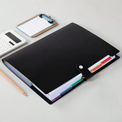 24pcs Colorful A4 Plastic File Folder with Labels-Multi-Layer,Snap Closure,Durable Storage Organizer for Office & School Supplie