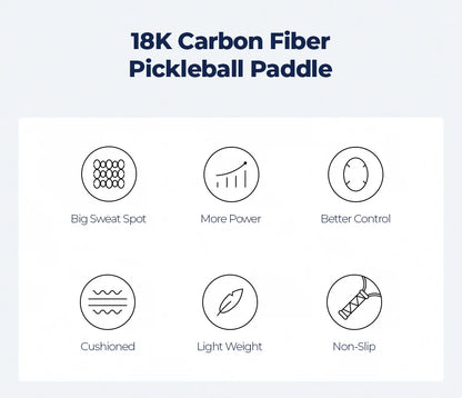 JIKEGO 18K Carbon Fiber Pickleball Paddle 2023 16mm Professional Pickle Ball Racket Racquet Men Women Child