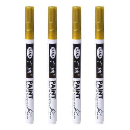 4Pcs/set Oil Based White Black Permanent Paint Markers Pens 0.7mm Extra Fine Waterproof, for Rock Painting, Wood, Metal, Canvas