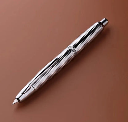 sliver Moonman A1 fountain pen Metal Press Iink pen Striped pattern EF 0.4MM Nibs writing gift pens for students office supplies