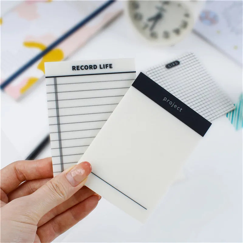 50 Sheets Transparent Waterproof Sticky Note Pads Notepads for School Stationery Office Supplies